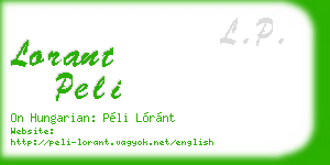 lorant peli business card