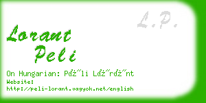 lorant peli business card